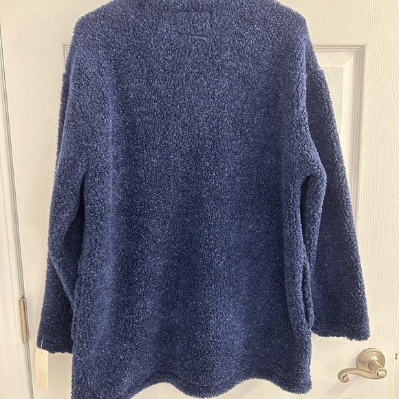 Woolrich Pullover 1/4 Zip Waffle Knit Fleece Top Blue Men's Medium New With Tags - Picture 3 of 9